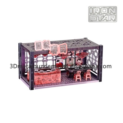 2019 new item colourfed Sushi Shop Educational Metal Puzzle Creative Toy 3D scale model