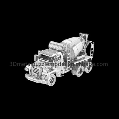 3D metal car scale model Cement Mixer 3D metal puzzle